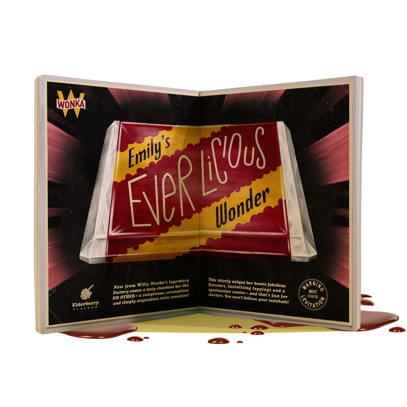 My Golden Ticket Book - Product Description of their very own Wonka bar design