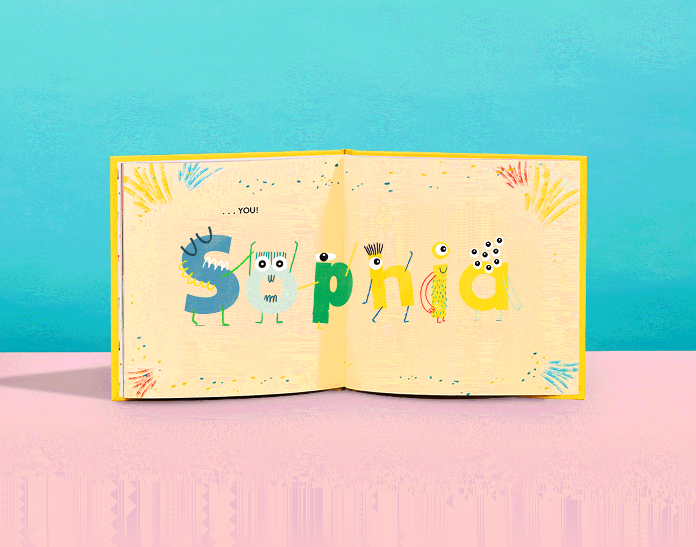 GIF of personalization in My Little Monsters Book