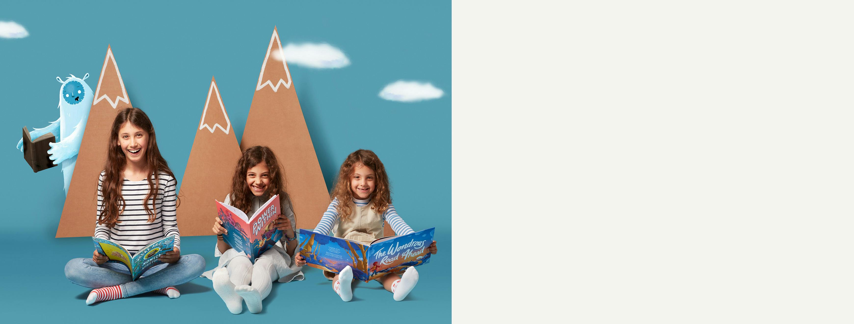 Three girls, mountain and a yeti