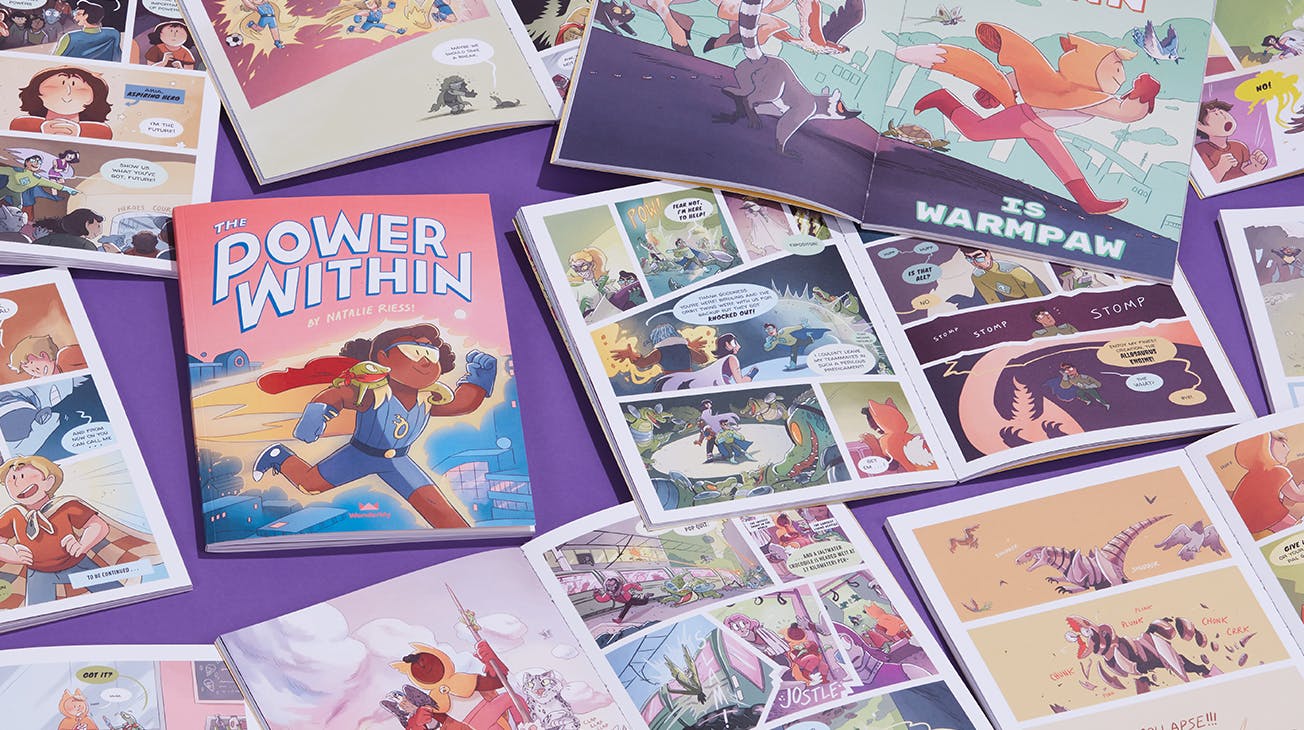 The Power Within personalized book shot of cover and spreads in the book