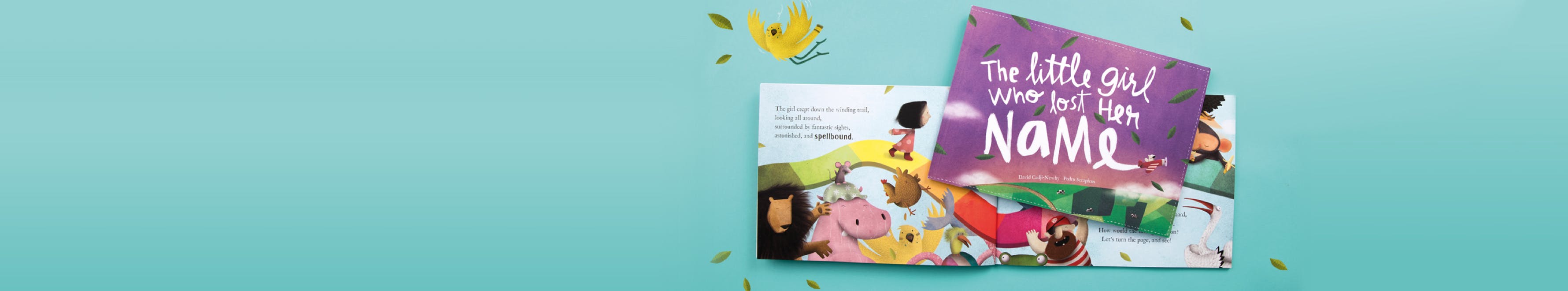 Picture of The Little Girl Who Lost Her Name book cover and interior spread