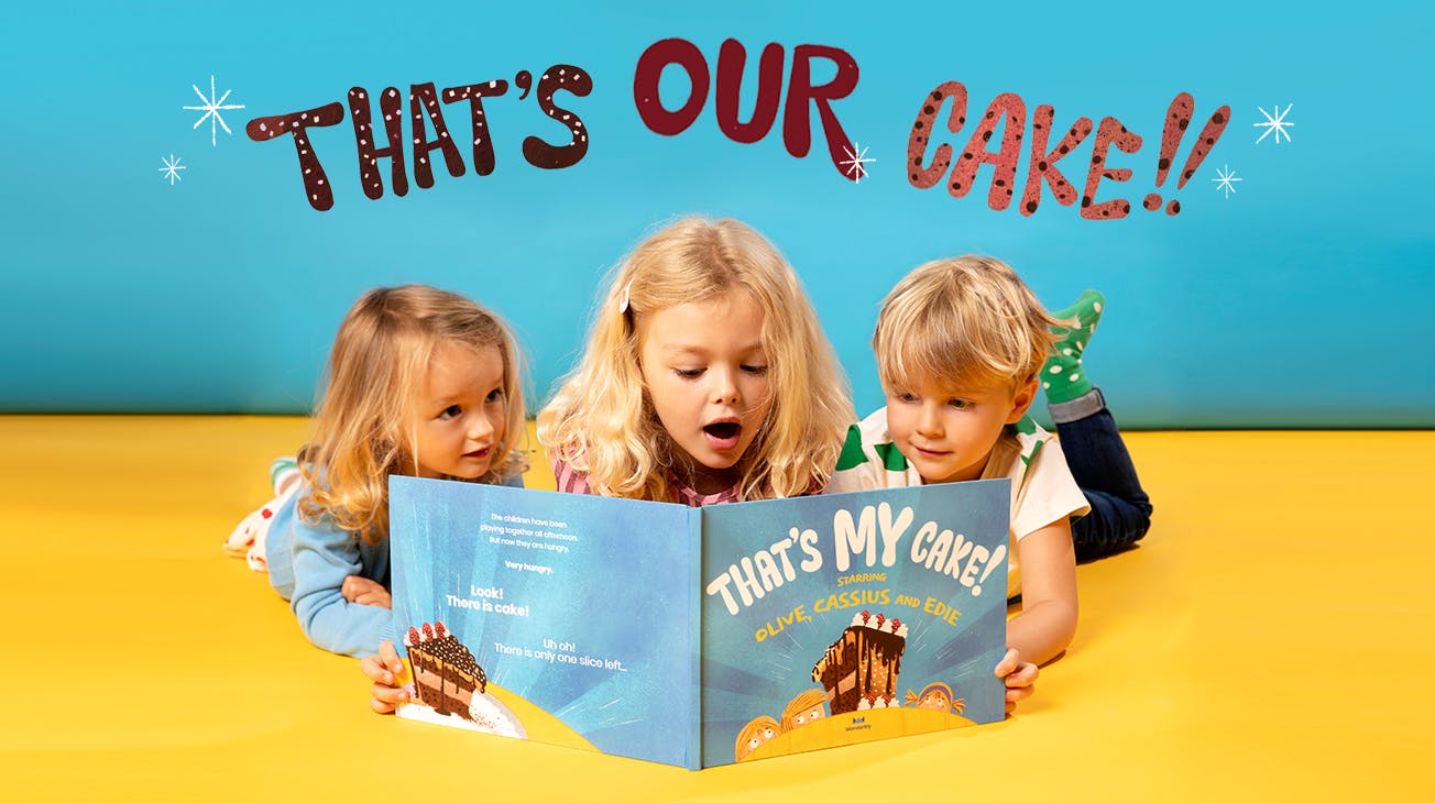 Older sister reading the book to her younger siblings