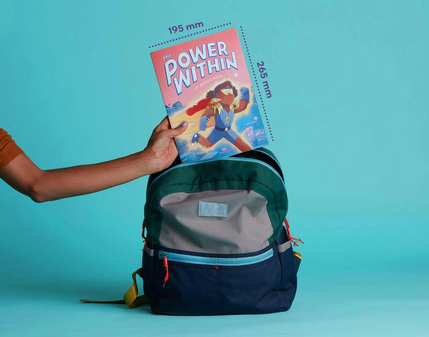 The Power Within book size specifications 195mm width by 265mm height